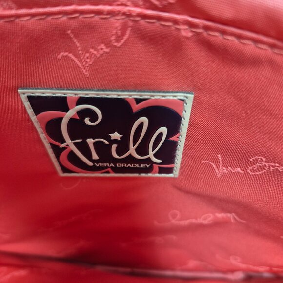 Vera Bradley Frill Messenger Bag Happy Snails Pink Leaf Vinyl - Picture 7 of 10